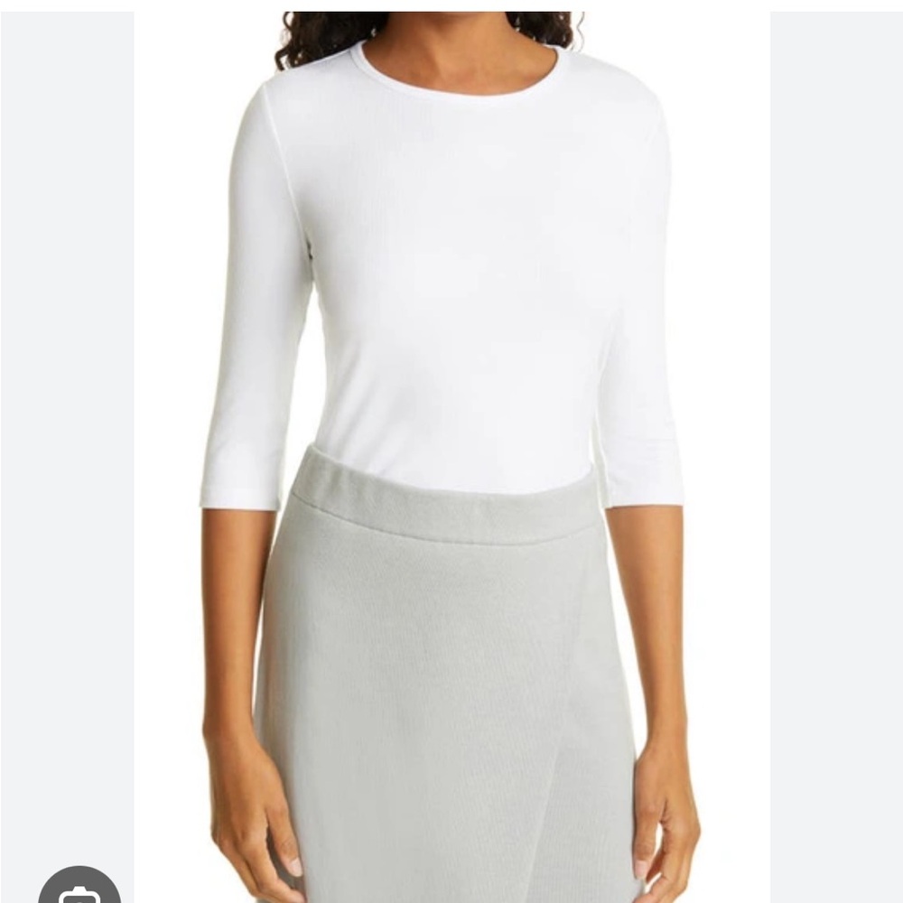 Vince mini rib top in optic white